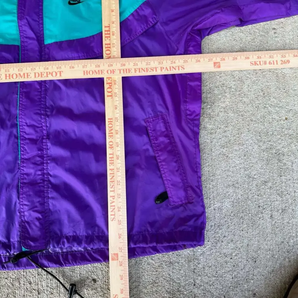 Vintage 90s Nike ACG Teal and Purple Colorblock Windbreaker Jacket XL